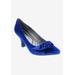 Women's Charm Stud Kitten Heel Pump by Bellini in Royal Blue Velvet (Size 9 1/2 M)