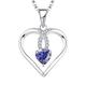 JO WISDOM Women Necklace,925 Sterling Silver Heart Pendant with Heart-cut 5MM*5MM Cubic Zirconia December Birthstone Tanzanite Color,Jewelry for Women Mum