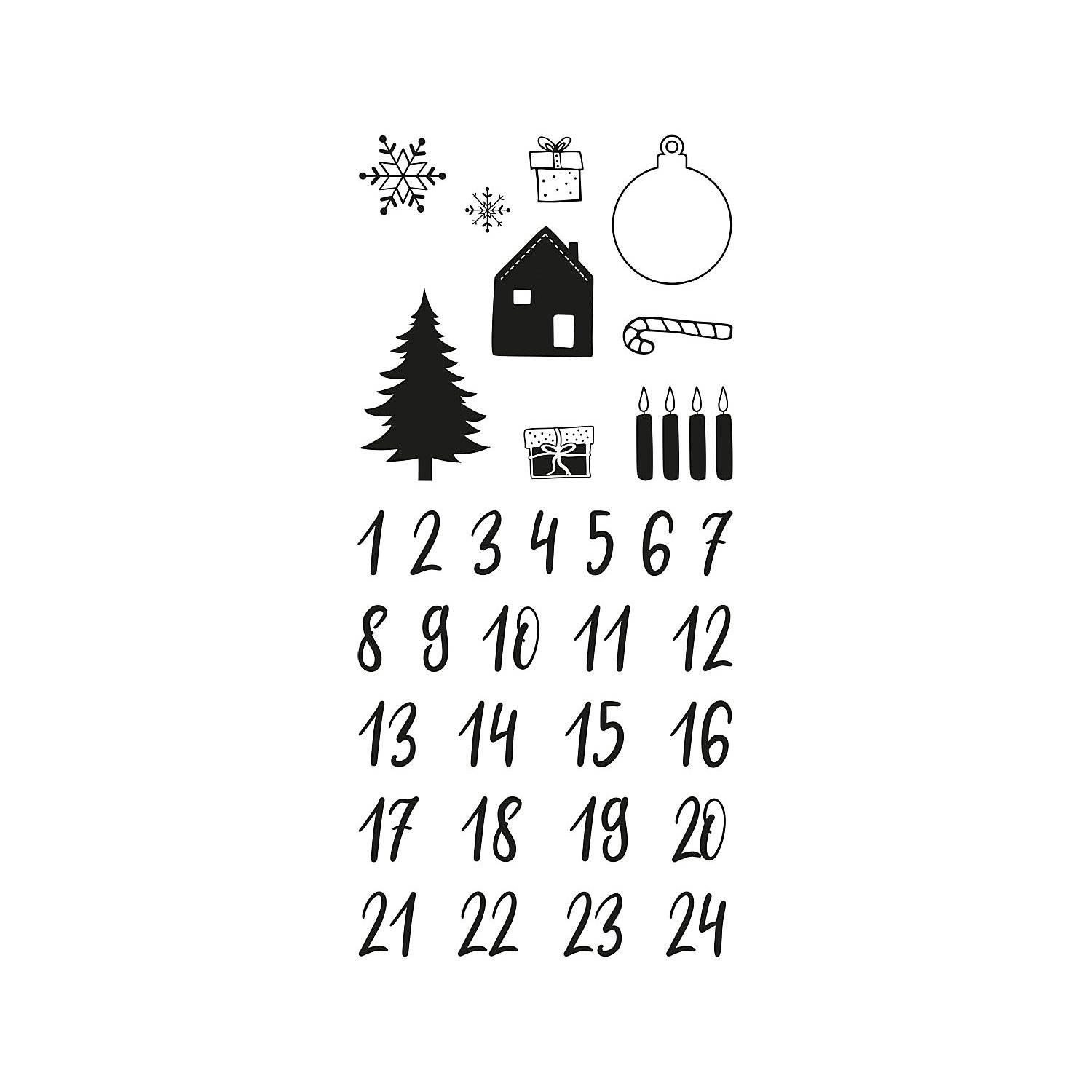 Tampons clear "chiffres pour calendrier de l'Avent"