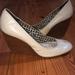 Coach Shoes | Coach White Patent Leather Wood Wedge. Size 8. | Color: White | Size: 8