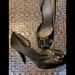 Nine West Shoes | Nine West Black Satin -Silver/Rhinestone Embellished -Peep Toe | Color: Black/Silver | Size: 9.5