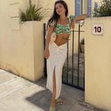 Zara Skirts | Bloggers Fav Zara Satin Effect Knotted Skirt | Color: Cream/White | Size: Various