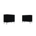 Rockefeller 3-Drawer Black Dresser (Set of 2) - Manhattan Comfort 2-103GMC2