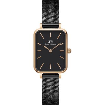 Daniel Wellington - Quadro Pressed Ashfield Uhr (mit schwarzem Mesh-Armband) Damenuhren 1 ct Schwarz Damen