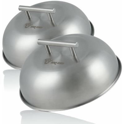 Edelstahl Wärmeglocke (2 Stück) ø 23 cm Glosche, Servierglocke - Bbq-toro