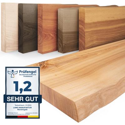 Lamo Manufaktur - Wandregal Holz Baumkante Regal Farbe: Natur Pure: ohne Montage Set 140 cm Image