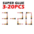 3-20 pièces liquide Super colle 502 bois caoutchouc métal verre cyanoacrylate adhésif papeterie