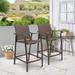 Outdoor Counter Height Bar Stools Classic Patio Bar Chairs (Set of 4) - 21.85"W x 25"D x 39.76"H