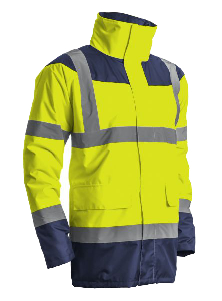 Parka matelassée haute visibilité KETA jaune fluo/marine TM COVERGUARD 7KETYM