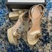 Gucci Shoes | Gucci Marmont 55 Platform Metallic Sandal Gold35.5 | Color: Gold | Size: 5.5