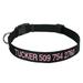 Personalized Black Dog Collar with Custom Embroidery, Large