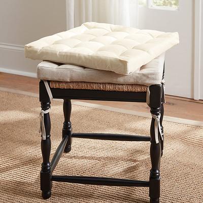 Cecily Tufted Stool & Bench Cushion - Black Ticking Stripe, 2 Seat - Ballard Designs