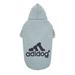 Grey Adidog Logo Fleece Dog Hoodie, X-Small, Gray