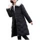 KEYIE Womens Winter Thicker Coat Jacket Warm Overcoat Slim Fur-Collar Zip Outwear Black