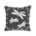 "Liora Manne Frontporch Dragonfly Indoor/Outdoor Pillow Midnight 18"" Square - Trans Ocean Import Co 7FP8S204847"