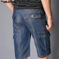 Short cargo en jean pour homme bermuda en coton 1 poche ample jambes larges vêtement de plage