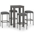 Ebern Designs Patio Bar Set Outdoor Bistro Set Bar Stool Bistro Table Poly Rattan Synthetic Wicker/All - Weather Wicker/Wicker/Rattan | Wayfair