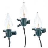 Kurt S. Adler 58969 - 9' 7 Lights Green Wire Clips Warm White Flicker Flame LED String Set (BAT1704)