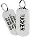 Personalized Stainless Steel Rectangle Pet ID Tag for Dogs and Cats with Engravement on Both Sides, Medium, Silver