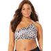 Plus Size Women's Virtuoso One Shoulder Bikini Top by Swimsuits For All in Snow Leopard (Size 12)