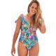 Plus Size Women's Tie Shoulder One Piece Swimsuit by Swimsuits For All in Multi Leaf (Size 14)