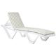 Harbour Housewares 1x White/Beige Stripe Sun Lounger & Cushion Set - Adjustable Reclining Outdoor Patio Furniture Master Range