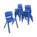 ECR4Kids 12in Plastic School Stack Chair, Classroom Furniture Plastic in Blue | 21.7 H x 15 W x 12.6 D in | Wayfair ELR-3012-BL