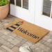 Breakwater Bay Avis Lighthouse Welcome 29 in. x 17 in. Non-Slip Outdoor Door Mat Coir in Brown/Orange | 17 W x 29 D in | Wayfair