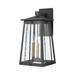 Red Barrel Studio® Lauchner Matte 3 - Bulb Water Glass Outdoor Wall Lantern Aluminum/Glass/Metal in Black | 19 H x 11 W x 12 D in | Wayfair