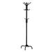 70" Black Metallic Finish Contemporary Coat Rack with Hanging Hooks