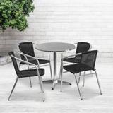 Rattan/ Steel/ Aluminum Indoor-Outdoor 5-piece Round Dining Set