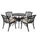 5-Piece Outdoor Cast Aluminium Dining Set with Olefin Fabric Cushions by Elm Plus