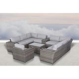 LSI Wicker/Rattan 7 - Person Seating Group with Cushions