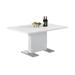 59" Gray and White Contemporary Rectangular Dining Table