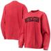 Women's Pressbox Red Northeastern Huskies Comfy Cord Vintage Wash Basic Arch Pullover Sweatshirt