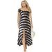 Plus Size Women's Harper Tie Dye Cover Up Maxi Dress by Swimsuits For All in Black White Tie Dye (Size 18/20)