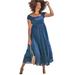 Plus Size Women's Harper Tie Dye Cover Up Maxi Dress by Swimsuits For All in Midnight (Size 6/8)