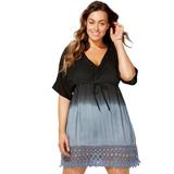 Plus Size Women's Renee Ombre Cover Up Dress by Swimsuits For All in Black Grey Ombre (Size 18/20)