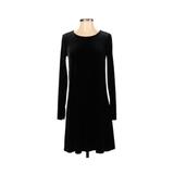 Gap Casual Dress - A-Line Crew Neck Long Sleeve: Black Solid Dresses - Women's Size X-Small