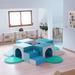 ECR4Kids SoftZone Four Tunnel Maze, Toddler Playset, Contemporary, 15-Piece, Leather in Blue | 18 H x 95 W x 95 D in | Wayfair ELR-0837F-CT