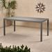Brayden Studio® Aivery Dining Table Glass/Metal in Gray | 30 H x 70 W x 35 D in | Outdoor Dining | Wayfair 0F1E477386534E7DBDC55B3A2126C0FA