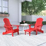 Seaton Folding Poly Adirondack Chair with Pull-out Ottoman, Set of 2