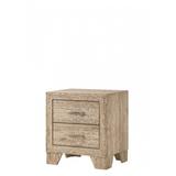 Transitional Miquell Rectangular Wood Nightstand with 2 Drawers, Oak