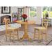 East West Furniture 3 Piece Counter Height Pub Set- a Round Kitchen Table and 2 Dining Room Chairs, Oak(Seat Options) - N/A