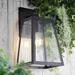 17 Stories 15.75" Hardwired Outdoor Lantern, Glass in Black | 15.75 H x 9 W x 7 D in | Wayfair B808A9A3218F43EB96D1E1DC6011712F