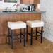 Alcott Hill® Shaws Bar & Counter Stool Wood/Upholstered/Leather in White | 30.31 H x 17.72 W x 15.35 D in | Wayfair