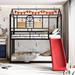 Bella Vista Twin Over Twin Standard Bunk Bed w/ Shelves by Mason & Marbles Metal in Black | 82.2 H x 88.5 W x 77.9 D in | Wayfair