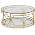 Table basse ronde Bolano Or et Verre transparent - Or