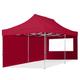 3x6m Aluminium Faltpavillon, inkl. 2 Seitenteile, rot