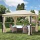 3x4 m Softtop Gartenpavillon, inkl. 4 Seitenteile, champagnerfarben